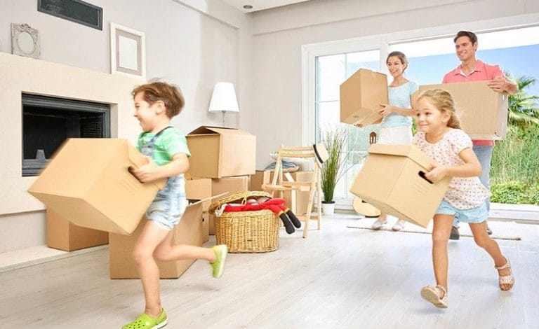 family moving into new home house removals
