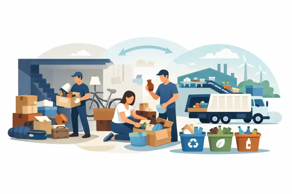 Débarras de cave avec tri et recyclage